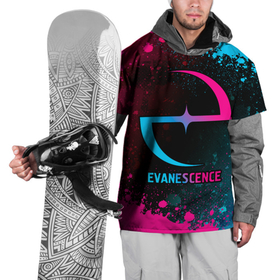 Накидка на куртку 3D с принтом Evanescence   neon gradient в Новосибирске, 100% полиэстер |  | Тематика изображения на принте: 