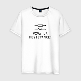 Мужская футболка хлопок с принтом Viva la resistance в Петрозаводске, 100% хлопок | прямой крой, круглый вырез горловины, длина до линии бедер, слегка спущенное плечо. | 