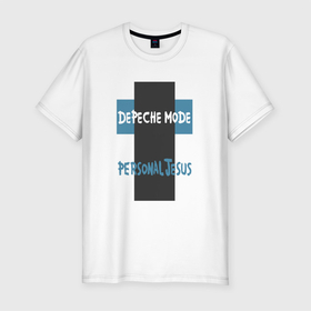 Мужская футболка хлопок Slim с принтом Depeche Mode   Personal Jesus в Екатеринбурге, 92% хлопок, 8% лайкра | приталенный силуэт, круглый вырез ворота, длина до линии бедра, короткий рукав | Тематика изображения на принте: 