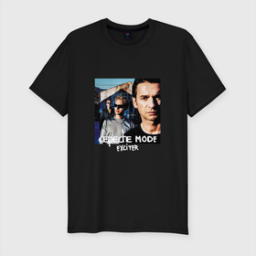 Мужская футболка хлопок Slim с принтом Depeche Mode Exciter Tour в Курске, 92% хлопок, 8% лайкра | приталенный силуэт, круглый вырез ворота, длина до линии бедра, короткий рукав | Тематика изображения на принте: 