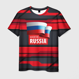 Мужская футболка 3D с принтом Red  Black   Russia в Белгороде, 100% полиэфир | прямой крой, круглый вырез горловины, длина до линии бедер | 