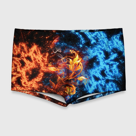 Мужские купальные плавки 3D с принтом Огонь и вода   Огненный цветок в Курске, Полиэстер 85%, Спандекс 15% |  | Тематика изображения на принте: 