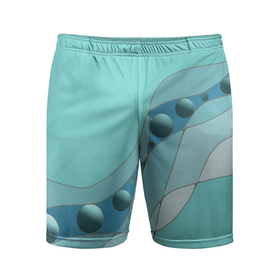 Мужские шорты спортивные с принтом Голубая геометрическая абстракция Круги и сферы  Горох  Меланж в Белгороде,  |  | Тематика изображения на принте: 
