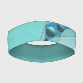 Повязка на голову 3D с принтом Голубая геометрическая абстракция Круги и сферы  Горох  Меланж в Белгороде,  |  | Тематика изображения на принте: 