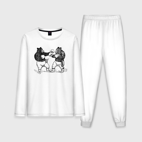 Мужская пижама с лонгсливом хлопок с принтом Медведи боксеры в Курске,  |  | Тематика изображения на принте: 