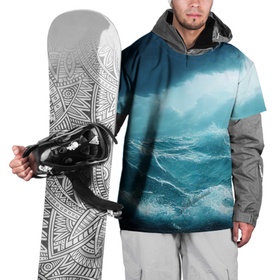 Накидка на куртку 3D с принтом Буря в море в Екатеринбурге, 100% полиэстер |  | Тематика изображения на принте: 