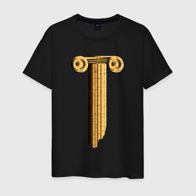 Мужская футболка хлопок с принтом Античная полуразрушенная колонна в Кировске, 100% хлопок | прямой крой, круглый вырез горловины, длина до линии бедер, слегка спущенное плечо. | 