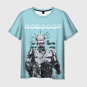 Мужская футболка 3D с принтом Графити Робокоп в Кировске, 100% полиэфир | прямой крой, круглый вырез горловины, длина до линии бедер | 