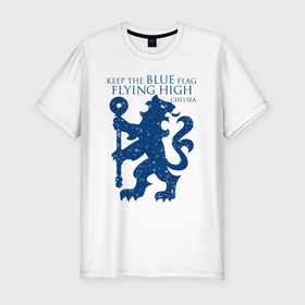 Мужская футболка хлопок Slim с принтом FC Chelsea Lion в Белгороде, 92% хлопок, 8% лайкра | приталенный силуэт, круглый вырез ворота, длина до линии бедра, короткий рукав | Тематика изображения на принте: 