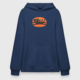 Худи SuperOversize хлопок с принтом Кошечка с крыльями в Новосибирске, 70% хлопок, 30% полиэстер, мягкий начес внутри | карман-кенгуру, эластичная резинка на манжетах и по нижней кромке, двухслойный капюшон
 | 