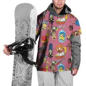 Накидка на куртку 3D с принтом Персонажи Симпсонов   horror pattern в Тюмени, 100% полиэстер |  | 