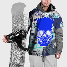 Накидка на куртку 3D с принтом Синий череп Барта Симпсона в Белгороде, 100% полиэстер |  | 