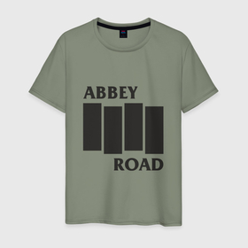 Мужская футболка хлопок с принтом Abbey Road   The Beatles в Новосибирске, 100% хлопок | прямой крой, круглый вырез горловины, длина до линии бедер, слегка спущенное плечо. | Тематика изображения на принте: 