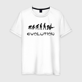 Мужская футболка хлопок с принтом Эволюция в дзюдо в Новосибирске, 100% хлопок | прямой крой, круглый вырез горловины, длина до линии бедер, слегка спущенное плечо. | Тематика изображения на принте: 