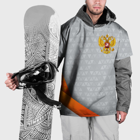 Накидка на куртку 3D с принтом Orange  silver Russia , 100% полиэстер |  | Тематика изображения на принте: 