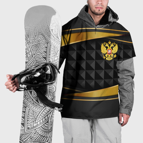 Накидка на куртку 3D с принтом Gold  black   Russia в Белгороде, 100% полиэстер |  | Тематика изображения на принте: 