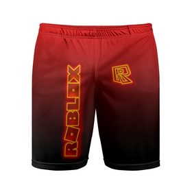 Мужские шорты спортивные с принтом Roblox светящийся логотип ,  |  | 