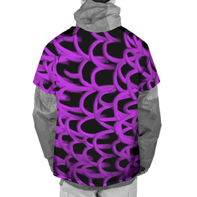 Накидка на куртку 3D с принтом нити из фиолетовой краски в Кировске, 100% полиэстер |  | 