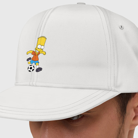 Кепка снепбек с прямым козырьком с принтом Барт Симпсон бьёт по футбольному мячу в Курске, хлопок 100% |  | 