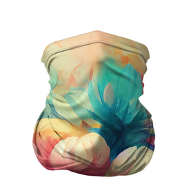 Бандана-труба 3D с принтом Цветочный букет нарисованный маслом в Курске, 100% полиэстер, ткань с особыми свойствами — Activecool | плотность 150‒180 г/м2; хорошо тянется, но сохраняет форму | 