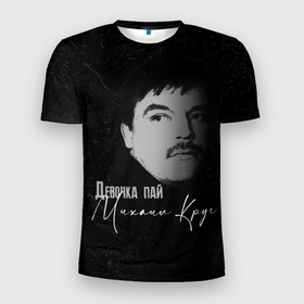 Мужская футболка 3D Slim с принтом Девочка пай Круг в Новосибирске, 100% полиэстер с улучшенными характеристиками | приталенный силуэт, круглая горловина, широкие плечи, сужается к линии бедра | 