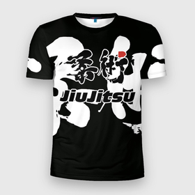 Мужская футболка 3D Slim с принтом Jiu jitsu Джиу джитсу в Петрозаводске, 100% полиэстер с улучшенными характеристиками | приталенный силуэт, круглая горловина, широкие плечи, сужается к линии бедра | 