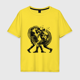 Мужская футболка хлопок Oversize с принтом Бокс в Курске, 100% хлопок | свободный крой, круглый ворот, “спинка” длиннее передней части | 