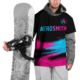 Накидка на куртку 3D с принтом Aerosmith   neon gradient: символ сверху в Тюмени, 100% полиэстер |  | 