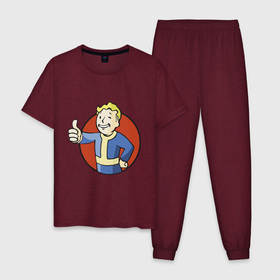 Мужская пижама хлопок с принтом Vault boy like в Курске, 100% хлопок | брюки и футболка прямого кроя, без карманов, на брюках мягкая резинка на поясе и по низу штанин
 | 