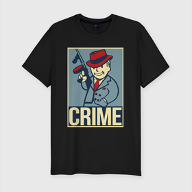 Мужская футболка хлопок Slim с принтом Vault crime boy в Санкт-Петербурге, 92% хлопок, 8% лайкра | приталенный силуэт, круглый вырез ворота, длина до линии бедра, короткий рукав | 