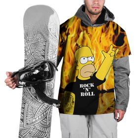 Накидка на куртку 3D с принтом Homer Simpson   Rock n Roll в Петрозаводске, 100% полиэстер |  | Тематика изображения на принте: 