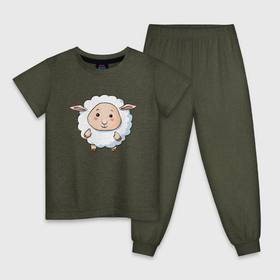 Детская пижама хлопок с принтом Маленькая овечка в Курске, 100% хлопок |  брюки и футболка прямого кроя, без карманов, на брюках мягкая резинка на поясе и по низу штанин
 | 