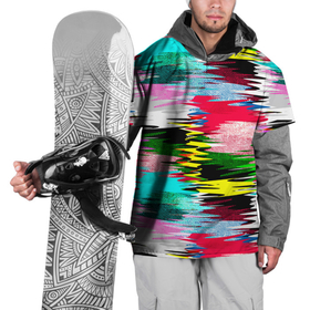 Накидка на куртку 3D с принтом Абстрактный многоцветный неоновый узор , 100% полиэстер |  | 