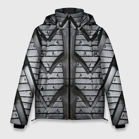 Мужская зимняя куртка 3D с принтом Протектор автомобильного колеса в Тюмени, верх — 100% полиэстер; подкладка — 100% полиэстер; утеплитель — 100% полиэстер | длина ниже бедра, свободный силуэт Оверсайз. Есть воротник-стойка, отстегивающийся капюшон и ветрозащитная планка. 

Боковые карманы с листочкой на кнопках и внутренний карман на молнии. | 