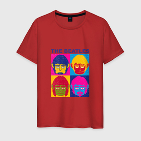 Мужская футболка хлопок с принтом The Beatles Monkeys в Новосибирске, 100% хлопок | прямой крой, круглый вырез горловины, длина до линии бедер, слегка спущенное плечо. | 