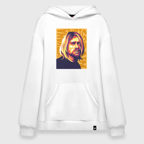 Худи SuperOversize хлопок с принтом Nirvana   Cobain в Белгороде, 70% хлопок, 30% полиэстер, мягкий начес внутри | карман-кенгуру, эластичная резинка на манжетах и по нижней кромке, двухслойный капюшон
 | 