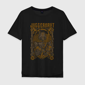 Мужская футболка хлопок Oversize с принтом Juggernaut арт в Курске, 100% хлопок | свободный крой, круглый ворот, “спинка” длиннее передней части | 