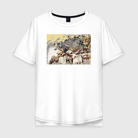 Мужская футболка хлопок Oversize с принтом Коты Кандинского в Санкт-Петербурге, 100% хлопок | свободный крой, круглый ворот, “спинка” длиннее передней части | 