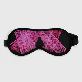 Маска для сна 3D с принтом Неоновые розовые волны и силуэт человека , внешний слой — 100% полиэфир, внутренний слой — 100% хлопок, между ними — поролон |  | 