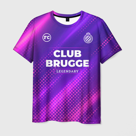 Мужская футболка 3D с принтом Club Brugge legendary sport grunge в Санкт-Петербурге, 100% полиэфир | прямой крой, круглый вырез горловины, длина до линии бедер | 