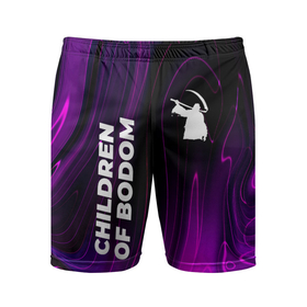 Мужские шорты спортивные с принтом Children of Bodom violet plasma в Тюмени,  |  | 