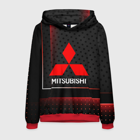 Мужская толстовка 3D с принтом Mitsubishi Абстракция карбон в Ухте, 100% полиэстер | двухслойный капюшон со шнурком для регулировки, мягкие манжеты на рукавах и по низу толстовки, спереди карман-кенгуру с мягким внутренним слоем. | 