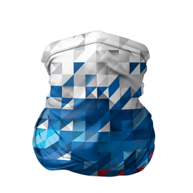 Бандана-труба 3D с принтом Полигональный флаг России , 100% полиэстер, ткань с особыми свойствами — Activecool | плотность 150‒180 г/м2; хорошо тянется, но сохраняет форму | 