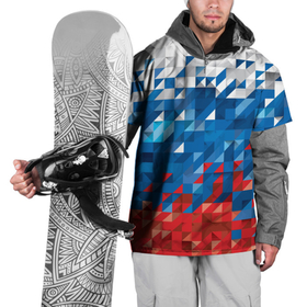 Накидка на куртку 3D с принтом Полигональный флаг России в Курске, 100% полиэстер |  | 