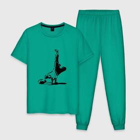 Мужская пижама хлопок с принтом Трафарет фриза в Кировске, 100% хлопок | брюки и футболка прямого кроя, без карманов, на брюках мягкая резинка на поясе и по низу штанин
 | 