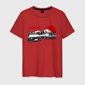 Мужская футболка хлопок с принтом Toyota AE86 Truenno , 100% хлопок | прямой крой, круглый вырез горловины, длина до линии бедер, слегка спущенное плечо. | 