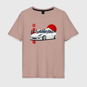 Мужская футболка хлопок Oversize с принтом Toyota celica gt s JDM Retro , 100% хлопок | свободный крой, круглый ворот, “спинка” длиннее передней части | Тематика изображения на принте: 