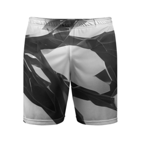 Мужские шорты спортивные с принтом Осколки кристалла, тёмная абстракция ,  |  | 