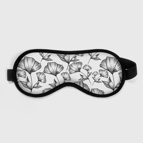 Маска для сна 3D с принтом Графичные цветы на белом фоне в городе Новоалтайск, внешний слой — 100% полиэфир, внутренний слой — 100% хлопок, между ними — поролон |  | 