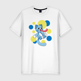 Мужская футболка хлопок Slim с принтом Candy Cat PP в Тюмени, 92% хлопок, 8% лайкра | приталенный силуэт, круглый вырез ворота, длина до линии бедра, короткий рукав | 